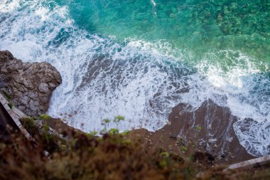 Lonely steep beach in Monaco
