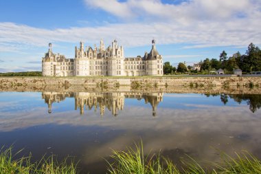 Chateau de Chambord, Kraliyet Ortaçağ Fransız Kalesi ile reflectio