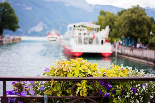 Květináč vodní kanály Annecy, Francie — Stock fotografie