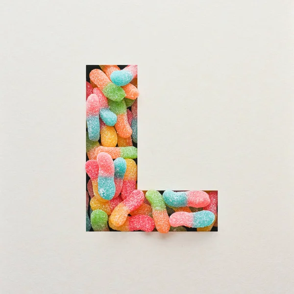 Colourful Font Design Abstract Alphabet Font Jelly Real Typography — 스톡 사진