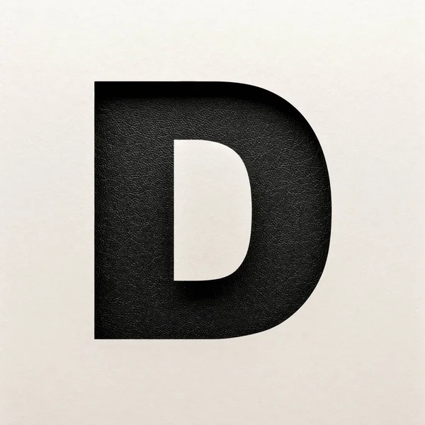 Cuero Negro Diseño Fuente Abstracto Alfabeto Fuente Tipografía Realista —  Fotos de Stock