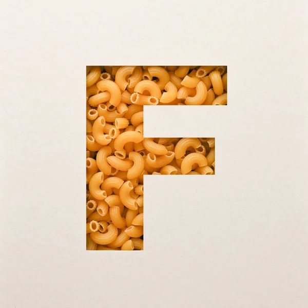 Font Design Abstrakt Abeceda Font Elbow Macaroni Realistic Food Typography — Stock fotografie
