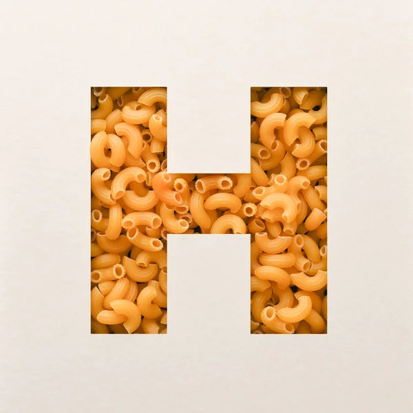 Lettertype Ontwerp Abstracte Alfabet Lettertype Met Elleboog Macaroni Realistische Voedsel — Stockfoto