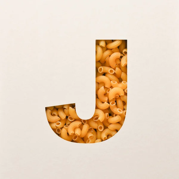 Font Design Abstract Alphabet Font Elbow Macaroni Realistic Food Typography — Stock Fotó