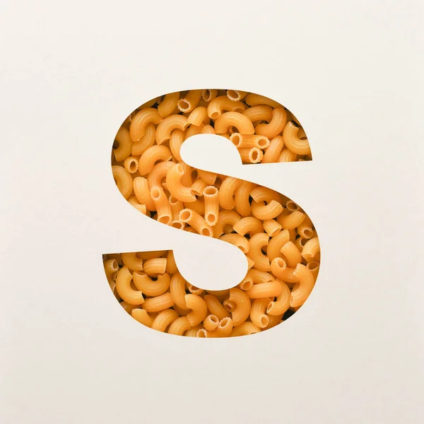 Font Design Abstract Alphabet Font Elbow Macaroni Realistic Food Typography — Stock Photo, Image