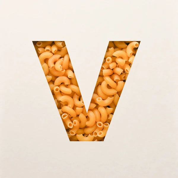 Font Design Abstract Alphabet Font Elbow Macaroni Realistic Food Typography — Stock Fotó
