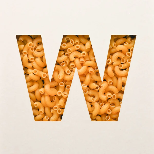 Diseño Fuente Abstract Alphabet Font Cobow Macaroni Realistic Food Typography — Foto de Stock