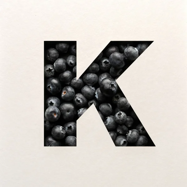 Lettertype Ontwerp Abstracte Alfabet Lettertype Met Bosbes Realistische Fruit Typografie — Stockfoto