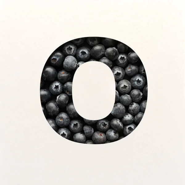 Font design, Abstract alphabet font with blueberry, realistic fruits typography - O