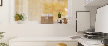 Terör tasarımı alanında çalışma alanı bilgisayar, malzeme ve dekorasyonlar, 3 boyutlu görüntüleme, 3 boyutlu illüstrasyon