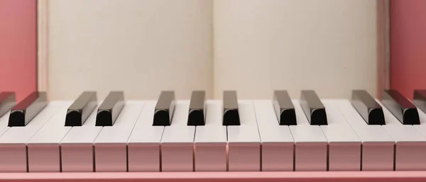 Clavier Piano Rose Design Piano Moderne Instrument Classique Rendu Illustration — Photo