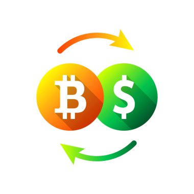 Fiyat, döviz kuru, alım-satım, ticaret ve işlem konsepti olarak Bitcoin ve dolar işareti. Kripto para birimi, para ve para değeri sembolü. Ticaret, alım-satım..