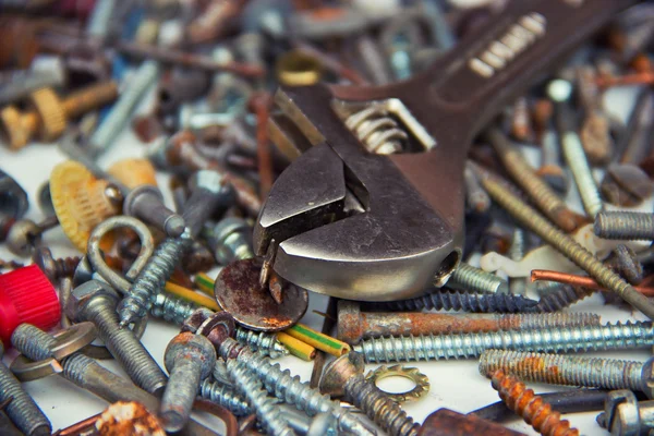 Screws and Metal Construction Tools — Stock Photo, Image