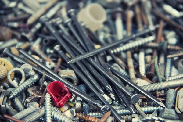 Screws and Metal Construction Tools — Stock Photo, Image