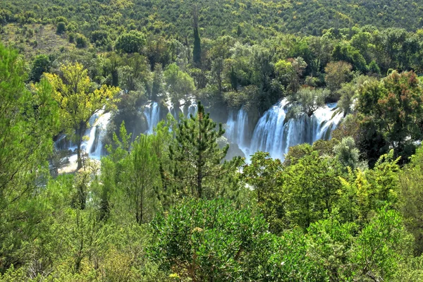 Krawitze 在波斯尼亚和黑塞哥维那的瀑布 图库照片