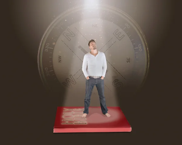 Man is Standing on Bible — Stock Photo, Image