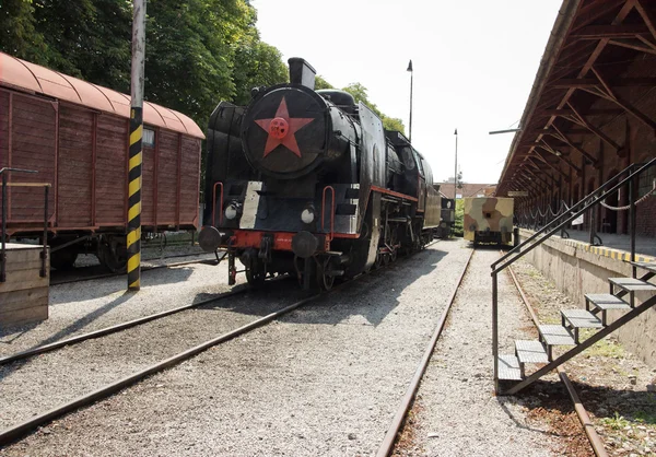 Preto retro locomotiva — Fotografia de Stock