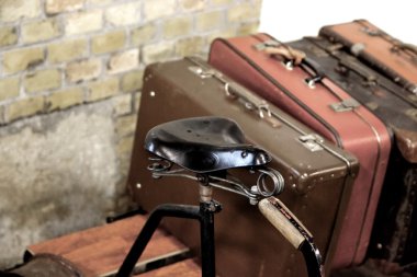 birlikte seyahat bavul Vintage Bisiklet