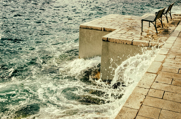 Two Benches on Pier