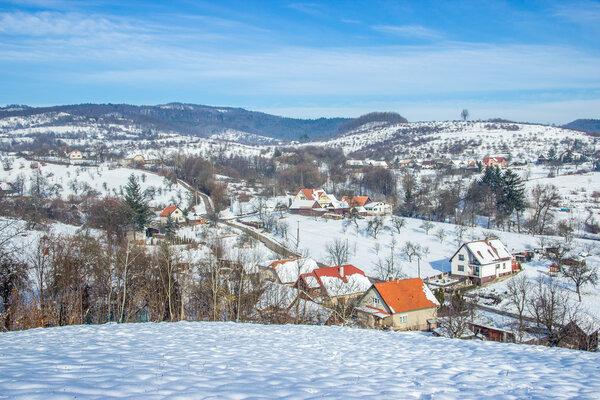 Winter Landscape with Village Houses