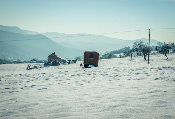 Winter Landscape with Village Houses