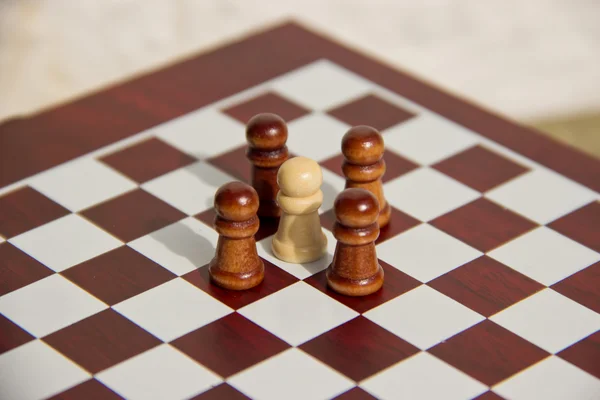 Xadrez no Checkboard — Fotografia de Stock