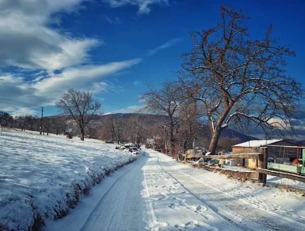 Scena del villaggio invernale — Foto Stock