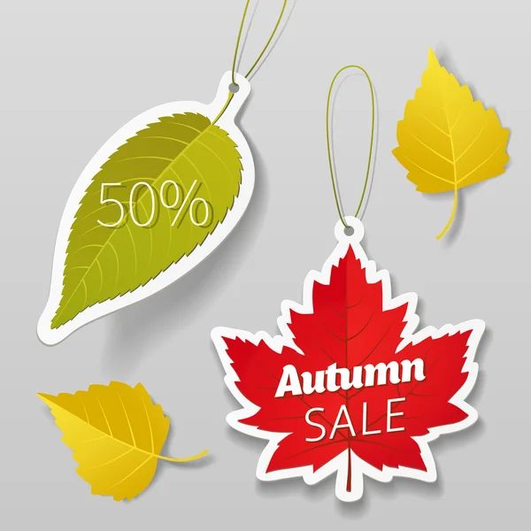 Autumn sale tags 01 — Stock Vector