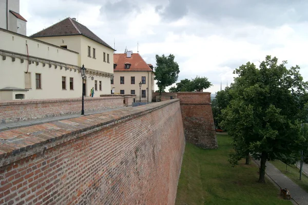 Château Spielberg Tchèque Spilberk Sur Colline Surplombant Ville Brno Tchéquie — Photo