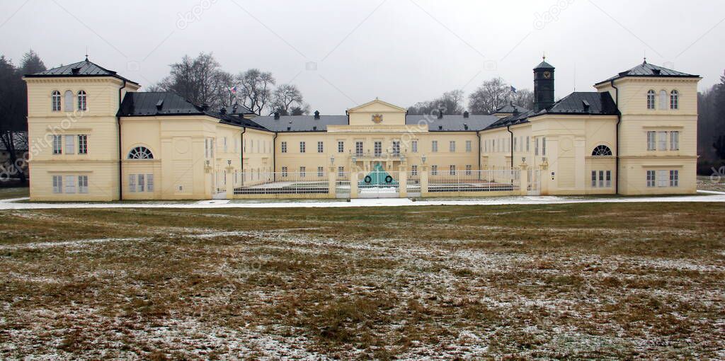Kynzvart Castle, former Metternich Family estate, place of the 1840 Diplomatic Congress, currently a State Residence, Czech Republic - January 7, 2020
