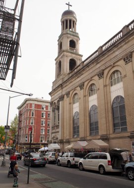 Pompeii Kilisesi Leydimiz, Katolik kilise, 1928 'de adanmış, South Village mahallesinde, Bleeker Caddesi, New York, New York, ABD - 24 Nisan 2021