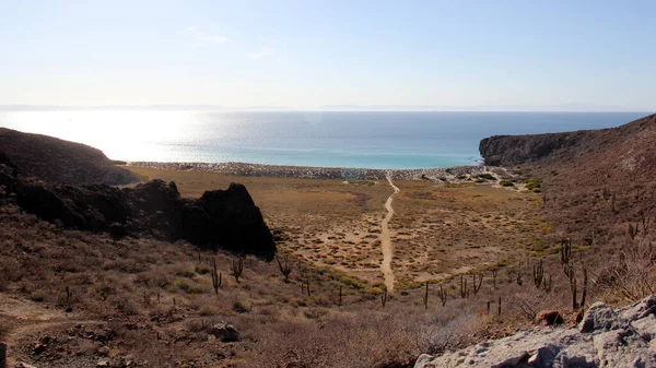 Playa Escondida Margem Mar Das Cortes Vista Antes Pôr Sol — Fotografia de Stock