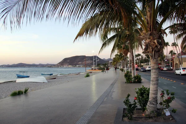 Vista Nocturna Del Malecón Paz Bcs México Mayo 2021 — Foto de Stock