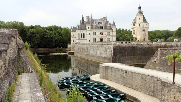 Chateau Chenonceau View Gardens Boat Station Northern Bank Cher River — Stock Photo, Image