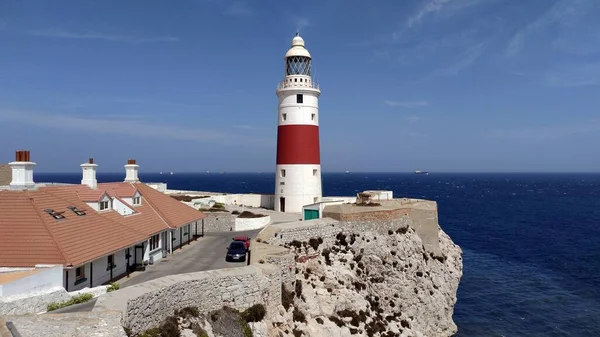 Latarnia Morska Trinity Europa Point Najbardziej Wysuniętym Południe Punkcie Gibraltaru — Zdjęcie stockowe