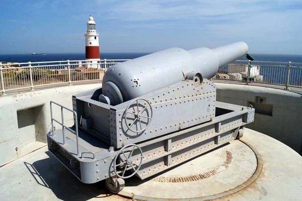 Harding Battery Trinity Lighthouse Bij Europa Point Zuidpunt Van Gibraltar — Stockfoto