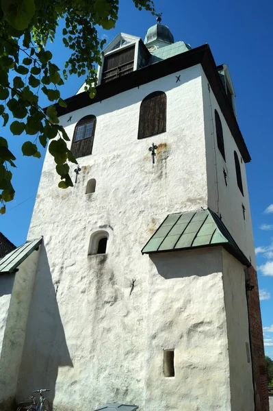 Porvoo Cathedral Bell Tower White Stone Walls Gothic Elements Porvoo — Φωτογραφία Αρχείου