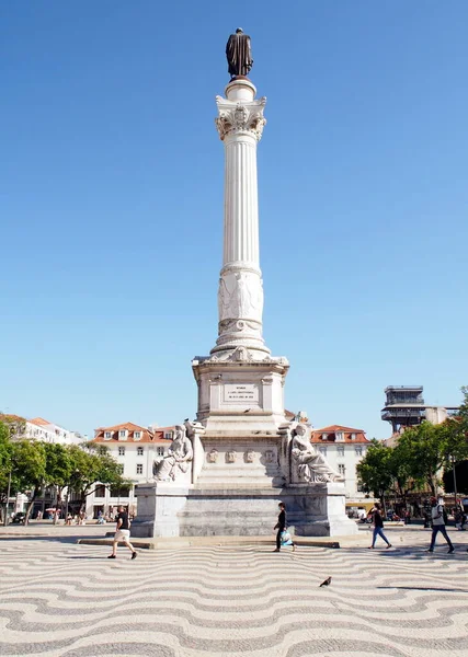 Coluna Pedro Monumento Rei Pedro Portugal Aos Algarves Localizada Centro — Fotografia de Stock