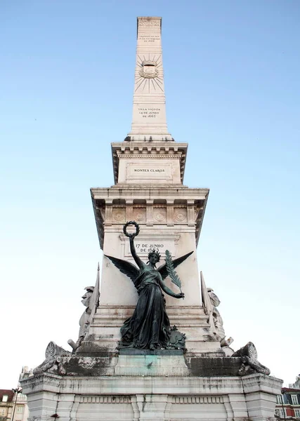 Estatua Que Simboliza Victoria Lado Norte Del Monumento Los Restauradores —  Fotos de Stock