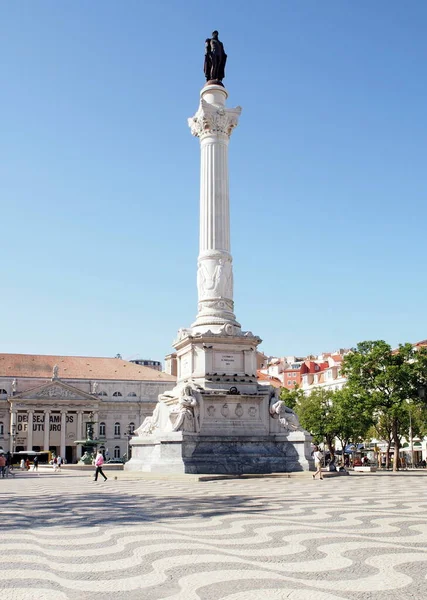 Coluna Pedro Monumento Rei Pedro Portugal Aos Algarves Localizada Centro — Fotografia de Stock