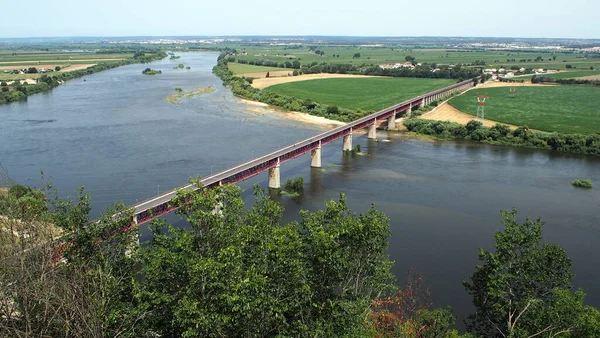 Tagus River Över Bron Dom Luis Från Portas Sol Mot — Stockfoto