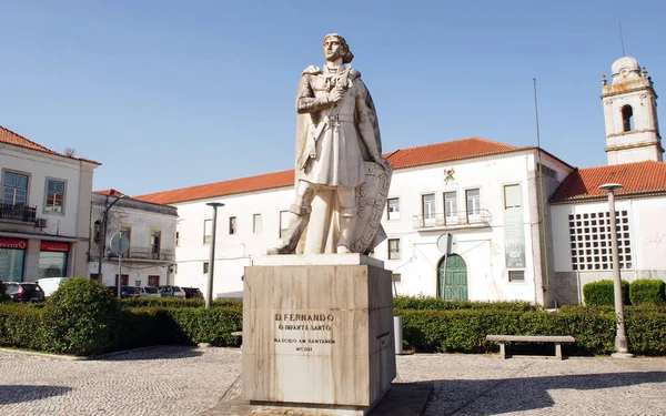Dom Fernando Szobra Szent Herceg Madárház Századi Hercege Santarem Portugália — Stock Fotó