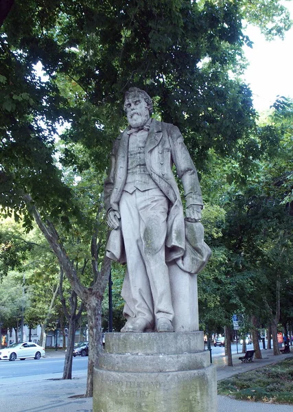 Statue Antonio Feliciano Castilho 19Th Century Portuguese Writer Avenida Liberdade — Photo