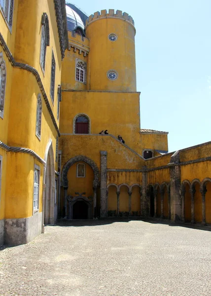 Fachada Del Patio Trasero Del Palacio Pena Sintra Portugal Julio —  Fotos de Stock