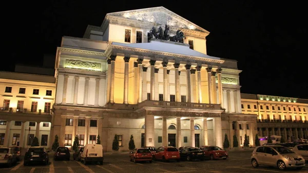 Vista Nocturna Fachada Principal Del Gran Teatro Uno Los Teatros —  Fotos de Stock