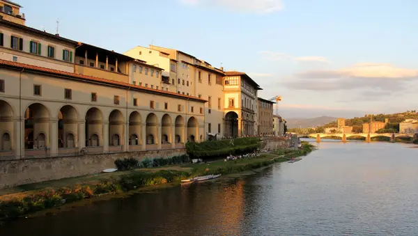 Vasari Corridor Palazzo Vecchio Palazzo Pitti Left Bank Arno River — Stock fotografie