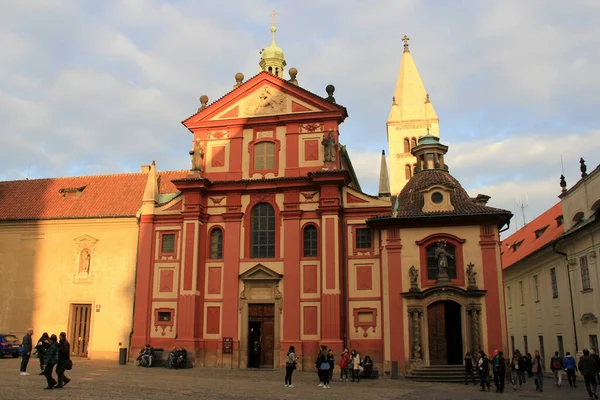 George Basilica Part Prague Castle 10Th Century Basilica Rebuilt Baroque — Stok fotoğraf