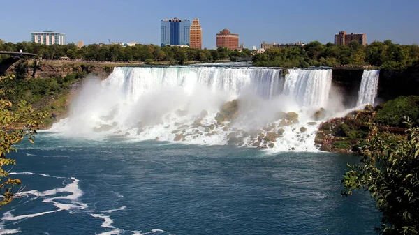 Niagara River Nedanför Falls Från Kanadensiska Sidan Bridal Veil Faller — Stockfoto