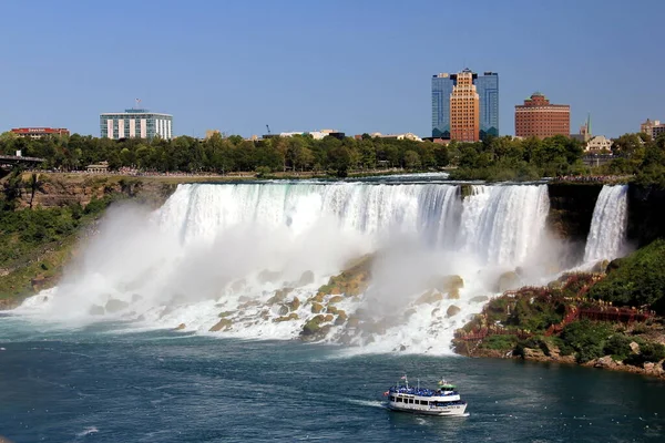 Niagara River Nedanför Falls Från Kanadensiska Sidan Bridal Veil Faller — Stockfoto