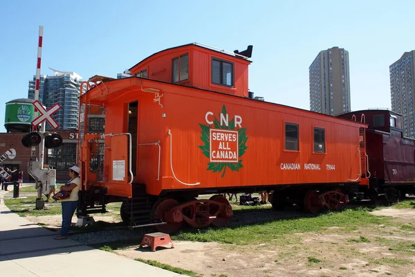 Canadian National Caboose 79144 Byggd 1920 Visas Roundhouse Park Del — Stockfoto